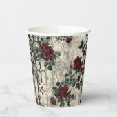 Viktorianisch Gotische Gartenmuster Rose Muster Pappbecher (Links)