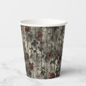 Viktorianisch Gotische Gartenmuster Rose Muster Pappbecher (Rückseite)