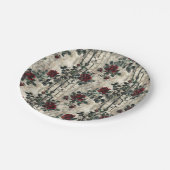 Viktorianisch Gotische Gartenmuster Rose Muster Pappteller (Schrägansicht)