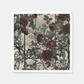 Viktorianisch Gotische Gartenmuster Rose Muster Serviette (Vorderseite)