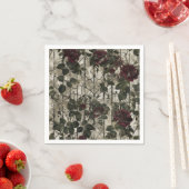 Viktorianisch Gotische Gartenmuster Rose Muster Serviette (Beispiel)