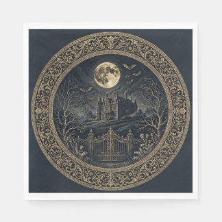 Viktorianisch-gotische Halloween-Anrichte-Serviett Serviette