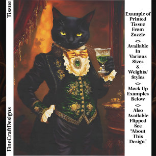 Viktorianisch-gotische Katze mit Absinth EG9R Deco Seidenpapier