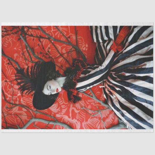 Viktorianisch-gotische Mode-Dekoupage Seidenpapier (Vorderseite)