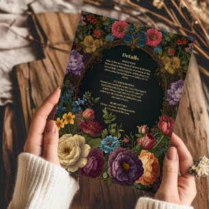 Viktorianisch Gotische Vintage Gartenhochzeit Begleitkarte