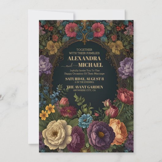 Viktorianisch Gotische Vintage Gartenhochzeit Einladung (Vorderseite)