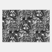 Viktorianisch gotisches Schwarz-Weiß-Goulish Geschenkpapier Set (Vorderseite)