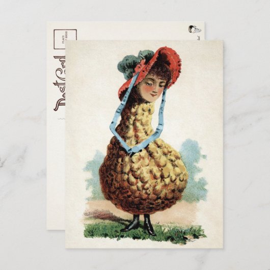Viktorianisch Gourd Girl Postcard Postkarte (Vorne/Hinten)