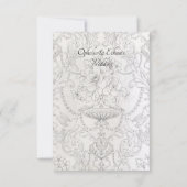 Viktorianisch-Gray-Monogram-Wappen-Hochzeit Einladung (Rückseite)