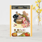 Viktorianisch Halloween Couple Karte (Gelbe Blume)