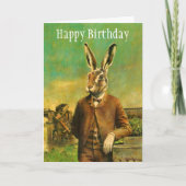 Viktorianisch Hare Birthday Card Karte (Vorderseite)