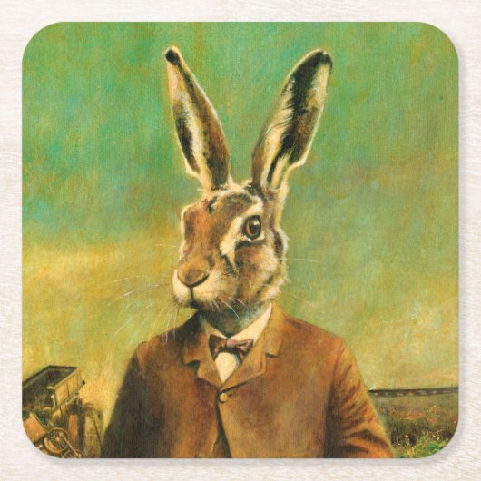 Viktorianisch Hare Custom Untersetzer (Vorderseite)