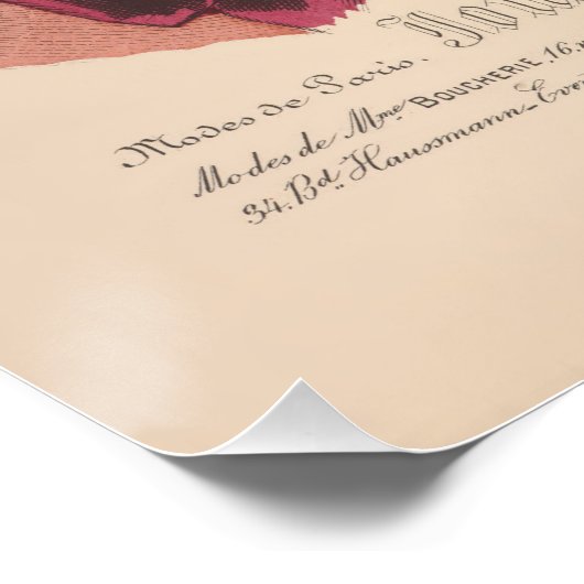 Viktorianisch-Hat-Sammlung Französischer Mode-Plat Poster (Ecke)