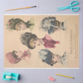 Viktorianisch Hats Paris Fashion Vintag Decoupage Seidenpapier (Basteln)