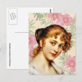 VIKTORIANISCH HÜBSCHE LADY FRAMAN POSTCARD POSTKARTE (Vorne/Hinten)