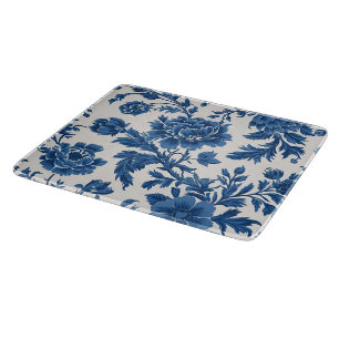 Viktorianisch inspiriert Blumendruck in Blau und W Schneidebrett