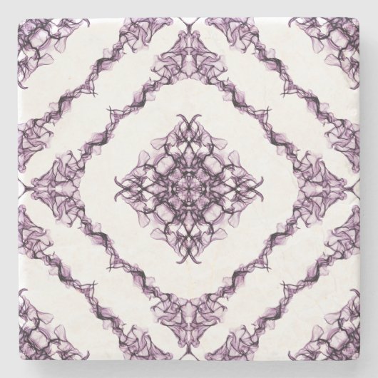 Viktorianisch Inspiriert Lila Fraktal Diamantdesig Steinuntersetzer (Vorderseite)