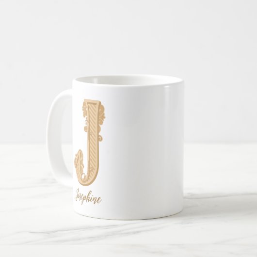 Viktorianisch J Anfangsname Coffee Tasse (Vorderseite Links)