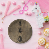 Viktorianisch Käfer Illustrationen Grunge Hallowee Pappteller (Party)