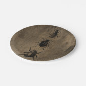 Viktorianisch Käfer Illustrationen Grunge Hallowee Pappteller (Schrägansicht)