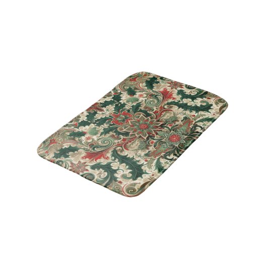 Viktorianisch/klassisch/Vintage Weihnachten Badematte (Schrägansicht)