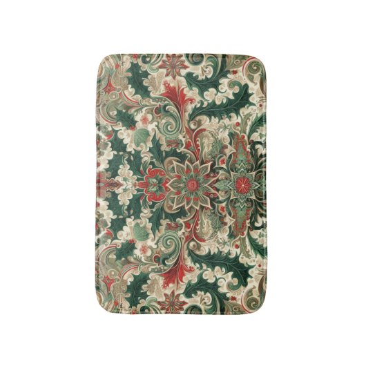 Viktorianisch/klassisch/Vintage Weihnachten Badematte (Vorderseite Vertikal)