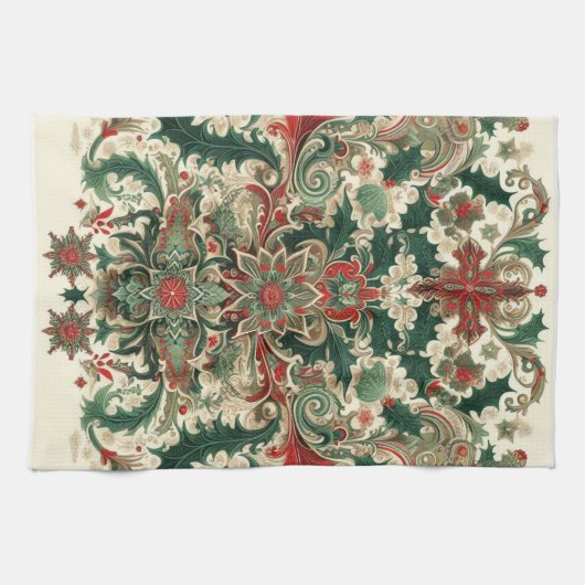 Viktorianisch/klassisch/Vintage Weihnachten Geschirrtuch (Horizontal)