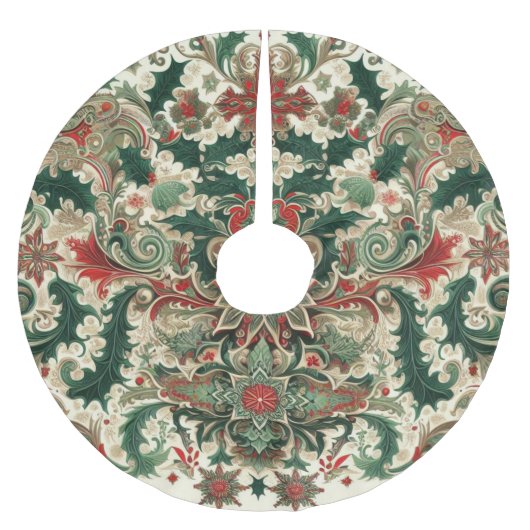 Viktorianisch/klassisch/Vintage Weihnachten Polyester Weihnachtsbaumdecke (Vorderseite)