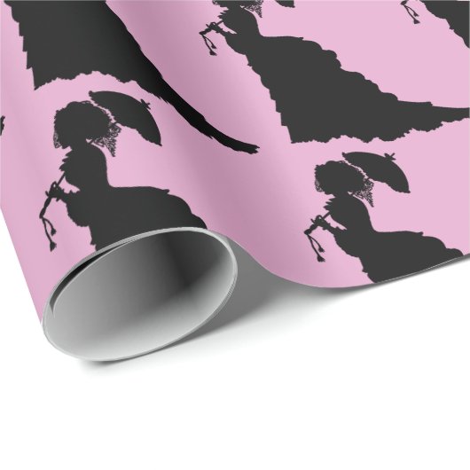 VIKTORIANISCH LADY PINK ANTIQUE GESCHENKPAPIER (Rolleneckpunkt)