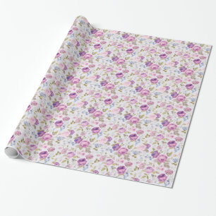 Viktorianisch,Land,Lavendel,shabby,chic,Rosen,Pari Geschenkpapier