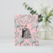 Viktorianisch Lass auf Dauphine Pink Postkarte (Stehend Vorderseite)