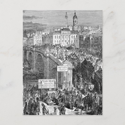 Viktorianisch London - London Bridge 1872 Postkarte (Vorderseite)