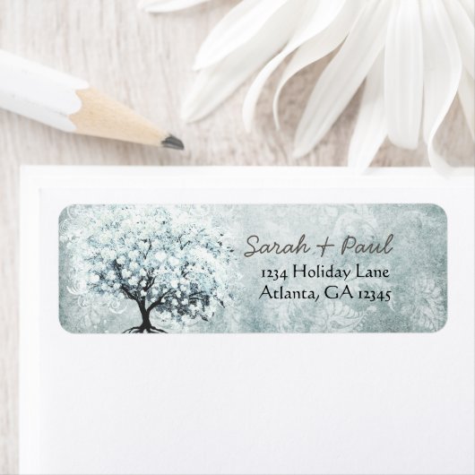 Viktorianisch Love Bird Blue Damask Herzleaf Tree (Insitu)