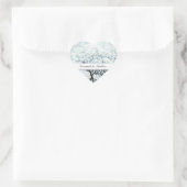 Viktorianisch Love Bird Blue Damask Herzleaf Tree Herz-Aufkleber (Tasche)