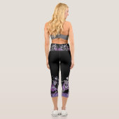 Viktorianisch Macabre Dancing Skeletts Halloween Capri Leggings (Rückseite)
