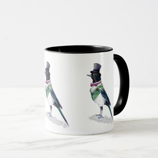 Viktorianisch Magpie Bird Tasse (VorderseiteRechts)