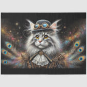 Viktorianisch Maine Coone Magical Steampunk Decoup Seidenpapier (Vorderseite)