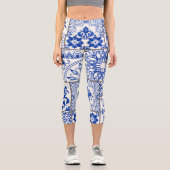 Viktorianisch Majolica: Patchwork Fliesenmuster. Capri Leggings (Vorderseite)