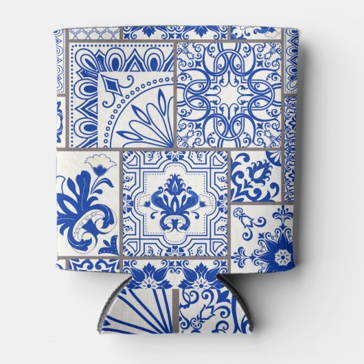 Viktorianisch Majolica: Patchwork Fliesenmuster. Dosenkühler (Vorderseite)