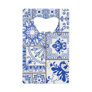 Viktorianisch Majolica: Patchwork Fliesenmuster. Geldbeutel Flaschenöffner