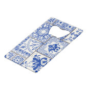 Viktorianisch Majolica: Patchwork Fliesenmuster. Geldbeutel Flaschenöffner (Vorderseite Schrägansicht)