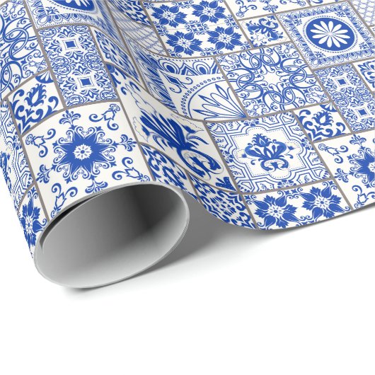 Viktorianisch Majolica: Patchwork Fliesenmuster. Geschenkpapier (Rolleneckpunkt)