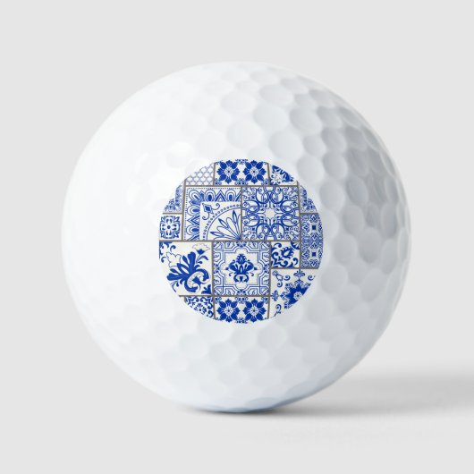 Viktorianisch Majolica: Patchwork Fliesenmuster. Golfball (Vorderseite)