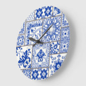 Viktorianisch Majolica: Patchwork Fliesenmuster. Große Wanduhr (Winkel)