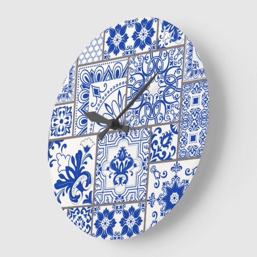 Viktorianisch Majolica: Patchwork Fliesenmuster. Große Wanduhr (Winkel)