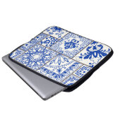 Viktorianisch Majolica: Patchwork Fliesenmuster. Laptopschutzhülle (Vorne Knopf)