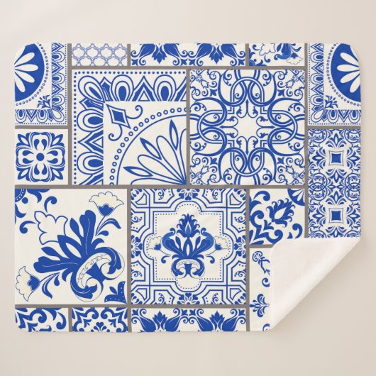 Viktorianisch Majolica: Patchwork Fliesenmuster. Sherpadecke (Vorderseite (Horizontal))