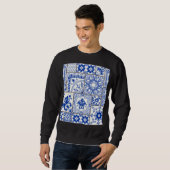 Viktorianisch Majolica: Patchwork Fliesenmuster. Sweatshirt (Vorne ganz)