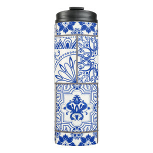 Viktorianisch Majolica: Patchwork Fliesenmuster. Thermosbecher