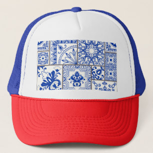 Viktorianisch Majolica: Patchwork Fliesenmuster. Truckerkappe